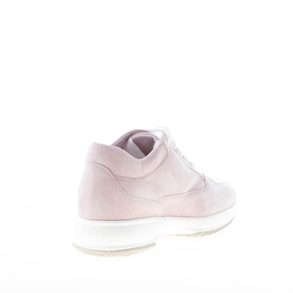 HOGAN donna Interactive sneaker in pelle scamosciata ROSA con H di micro pietre lilla - immagine 4