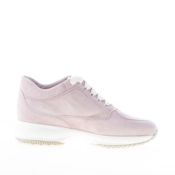 HOGAN donna Interactive sneaker in pelle scamosciata ROSA con H di micro pietre lilla - immagine 5