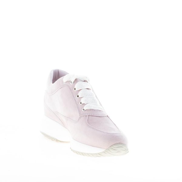 HOGAN donna Interactive sneaker in pelle scamosciata ROSA con H di micro pietre lilla - immagine 6