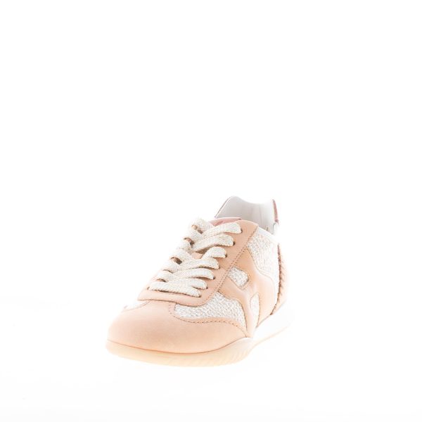 HOGAN donna sneaker Olympia Z in nabuk CAMMELLO e tessuto bouclè AVANA - immagine 2