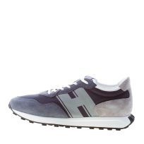 HOGAN uomo H601 sneaker in camoscio e tessuto tecnico BLU e GRIGIO