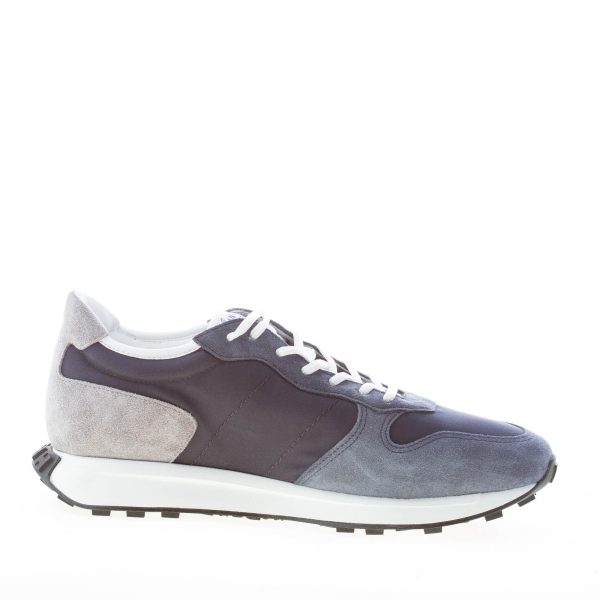 HOGAN uomo H601 sneaker in camoscio e tessuto tecnico BLU e GRIGIO - immagine 5