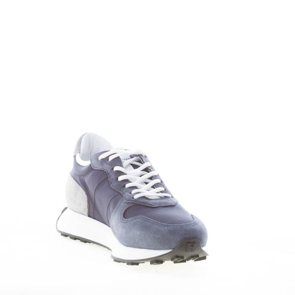 HOGAN uomo H601 sneaker in camoscio e tessuto tecnico BLU e GRIGIO - immagine 6