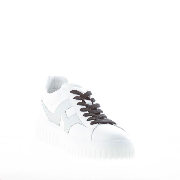 HOGAN uomo H645 sneaker H-STRIPES in nappa BIANCO più ARGENTO - immagine 6