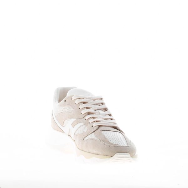 HOGAN uomo H665 sneaker in camoscio e pelle BEIGE e PANNA con punzonature - immagine 6