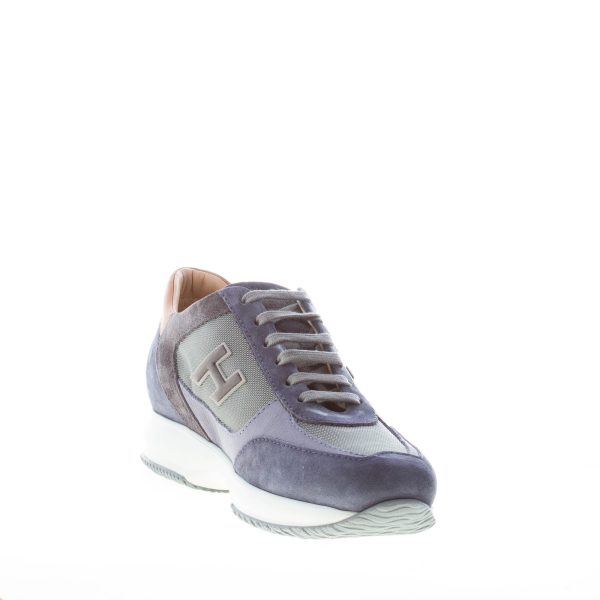HOGAN uomo Interactive sneaker in camoscio e tessuto BLU DENIM e CUOIO - immagine 6