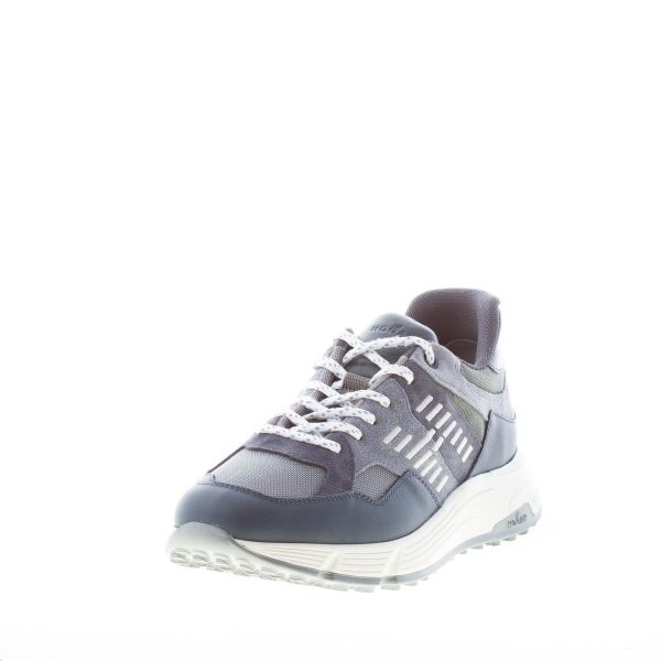 HOGAN uomo Hyperlight sneaker in pelle e tessuto tecnico BLU e GRIGIO - immagine 2