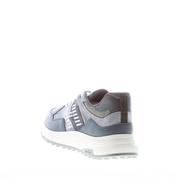 HOGAN uomo Hyperlight sneaker in pelle e tessuto tecnico BLU e GRIGIO - immagine 3