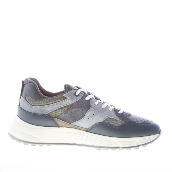 HOGAN uomo Hyperlight sneaker in pelle e tessuto tecnico BLU e GRIGIO - immagine 5