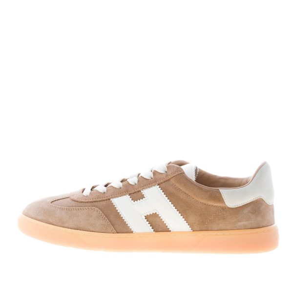 HOGAN uomo sneaker Cool in camoscio CAMMELLO più panna