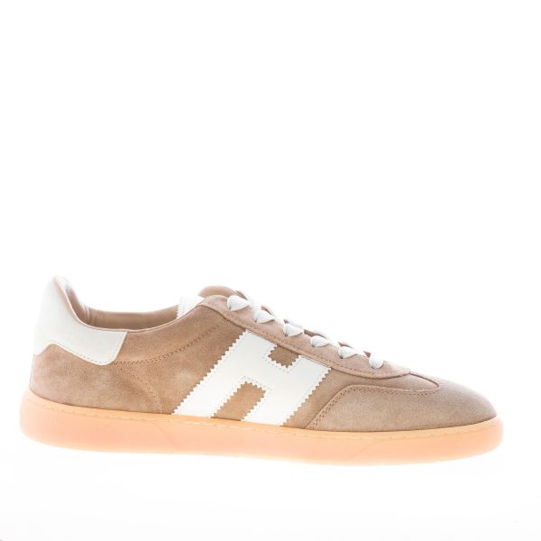 HOGAN uomo sneaker Cool in camoscio CAMMELLO più panna - immagine 5