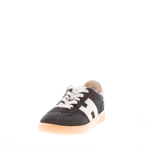 HOGAN uomo sneaker Cool in camoscio NERO più panna - immagine 2