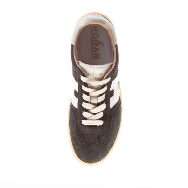 HOGAN uomo sneaker Cool in camoscio NERO più panna - immagine 7