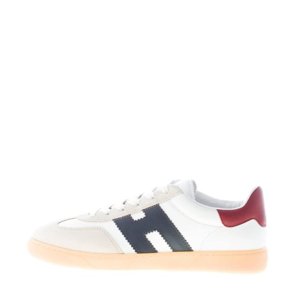 HOGAN uomo sneaker Cool in pelle BIANCO più BLU e bordeaux