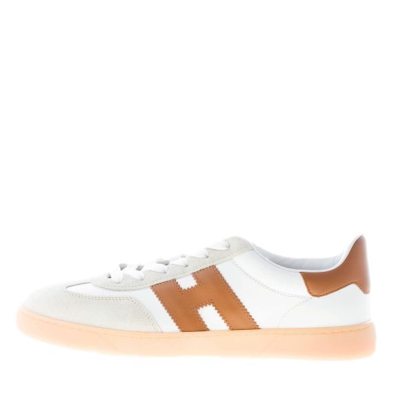HOGAN uomo sneaker Cool in pelle BIANCO più CUOIO