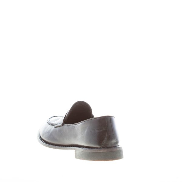 ALBERTO FASCIANI uomo mocassino penny artigianale Homer in pelle NERO. Suola cuoio e gomma - immagine 3