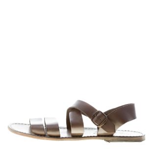 MARIA CRISTINA uomo sandalo artigianale in pelle FANGO con fasce