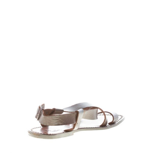 MARIA CRISTINA uomo sandalo artigianale in pelle TESTA DI MORO con fasce incrociate - immagine 4