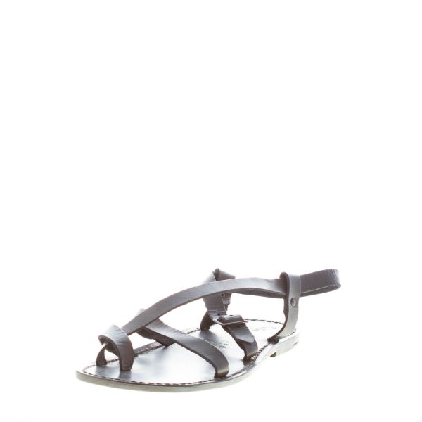 MARIA CRISTINA uomo sandalo infradito artigianale in pelle vintage NERO - immagine 2