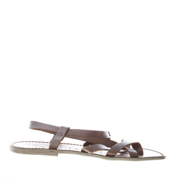 MARIA CRISTINA uomo sandalo infradito artigianale in pelle vintage TESTA DI MORO - immagine 4