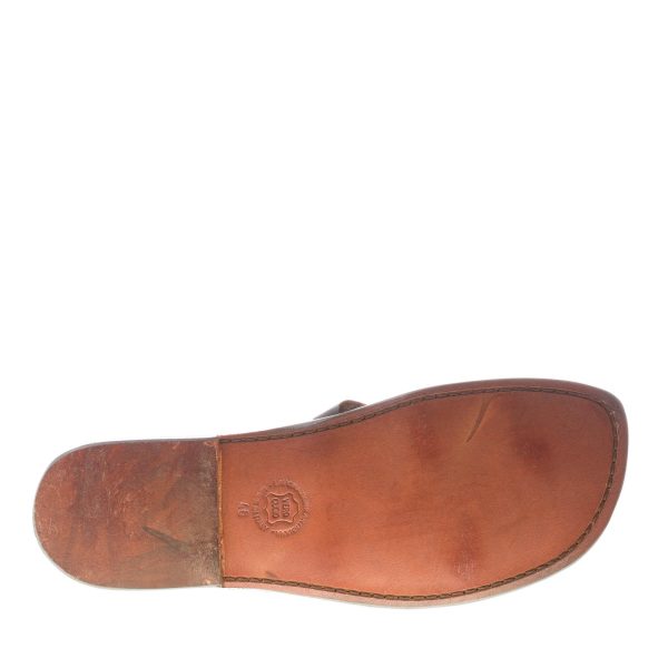 MARIA CRISTINA uomo sandalo infradito artigianale in pelle vintage TESTA DI MORO - immagine 6