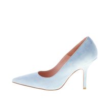 ANNA F. donna decolletè a punta in camoscio CELESTE. Tacco 9 cm