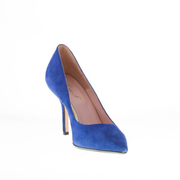 ANNA F. donna decolletè a punta in camoscio INDACO. Tacco 9 cm - immagine 6