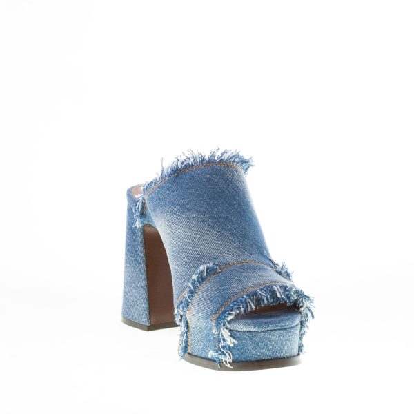 ASH donna sabot Maui in jeans BLU con con platform. Tacco 9,5 cm - immagine 6