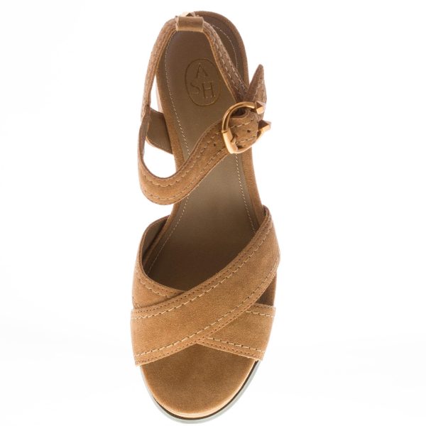 ASH donna sandalo Melany in camoscio MARRONE con platform. Tacco 10 cm - immagine 7