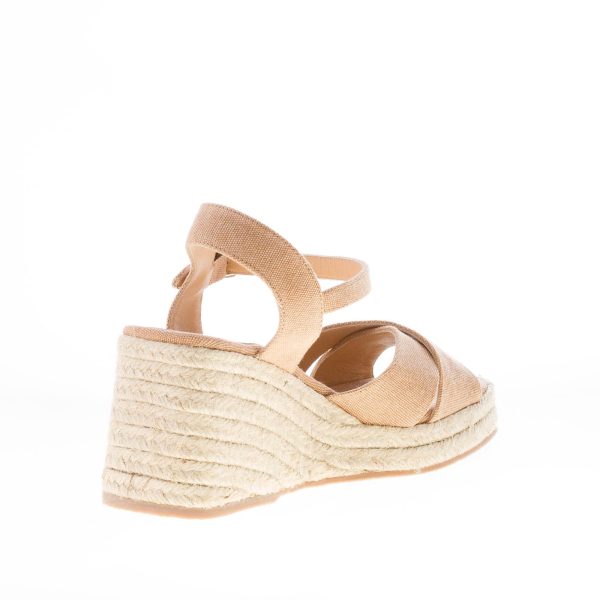 CASTANER donna sandalo espadrillas Thea in cotone BEIGE con zeppa di iuta 8 cm - immagine 4