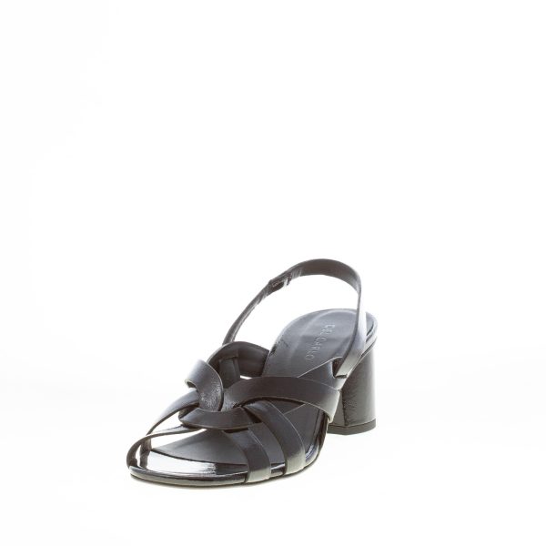DEL CARLO donna sandalo Ben in pelle verniciata NERO. Tacco 5,5 cm - immagine 2