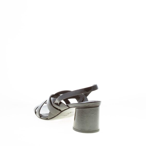 DEL CARLO donna sandalo Ben in pelle verniciata NERO. Tacco 5,5 cm - immagine 3