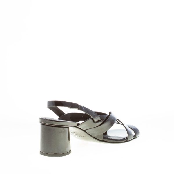 DEL CARLO donna sandalo Ben in pelle verniciata NERO. Tacco 5,5 cm - immagine 4