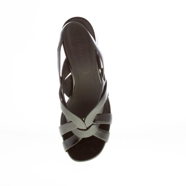 DEL CARLO donna sandalo Ben in pelle verniciata NERO. Tacco 5,5 cm - immagine 7