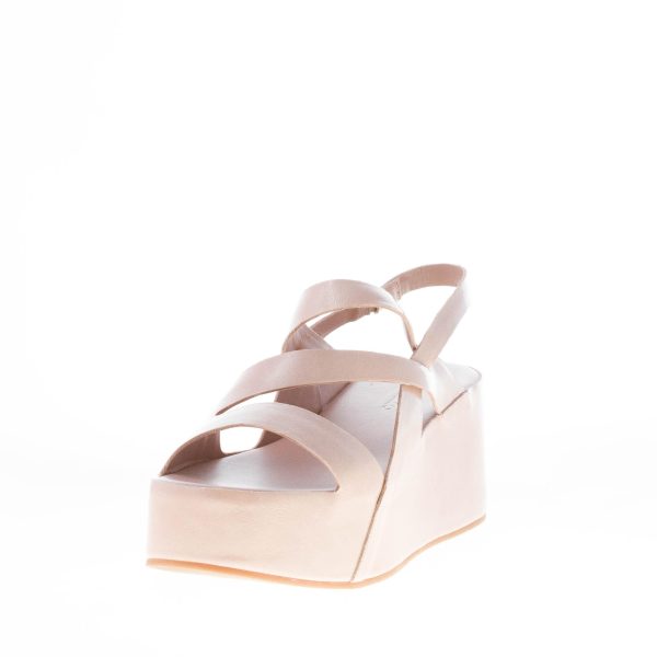 DEL CARLO donna sandalo platform Teti a fasce incrociate in vernice NUDE. Zeppa 6,5 cm - immagine 2