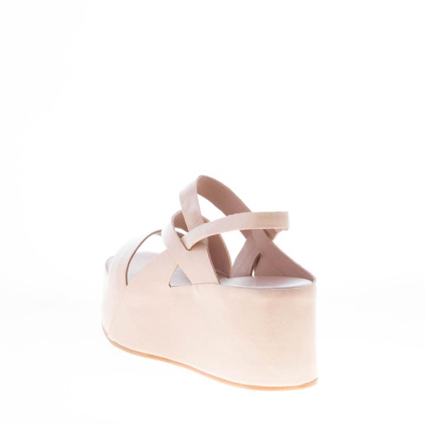 DEL CARLO donna sandalo platform Teti a fasce incrociate in vernice NUDE. Zeppa 6,5 cm - immagine 3