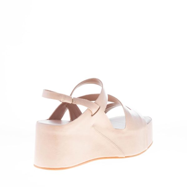 DEL CARLO donna sandalo platform Teti a fasce incrociate in vernice NUDE. Zeppa 6,5 cm - immagine 4