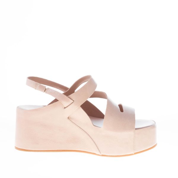 DEL CARLO donna sandalo platform Teti a fasce incrociate in vernice NUDE. Zeppa 6,5 cm - immagine 5