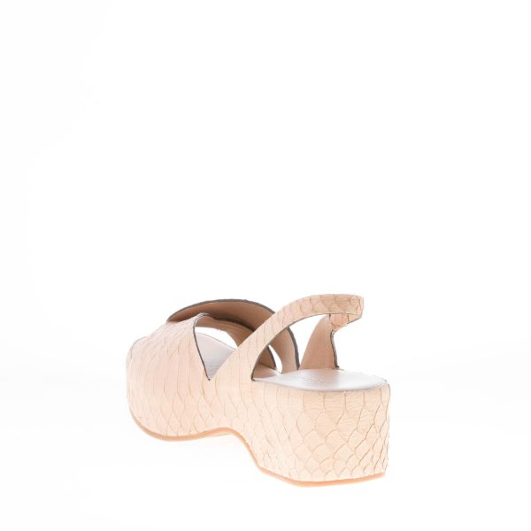 DEL CARLO donna sandalo zeppa Horus in pelle stampa pitone BEIGE. Tacco 5,5 cm - immagine 3