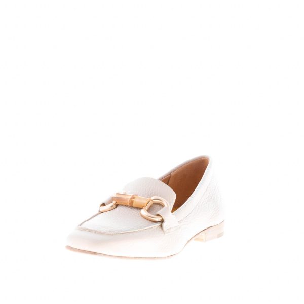 MARA BINI donna mocassino Magda in pelle BEIGE con morsetto bambù. Tacco 2 cm - immagine 2