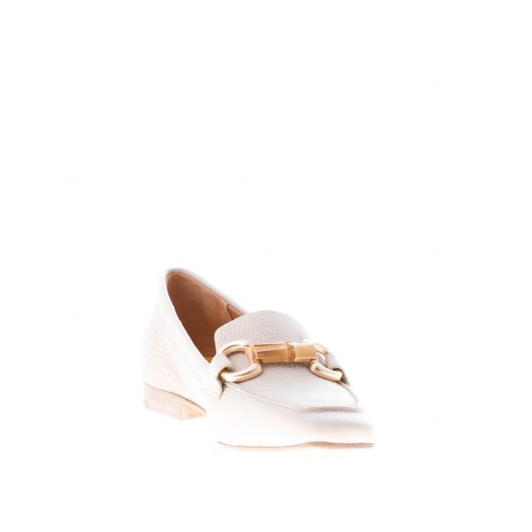MARA BINI donna mocassino Magda in pelle BEIGE con morsetto bambù. Tacco 2 cm - immagine 6