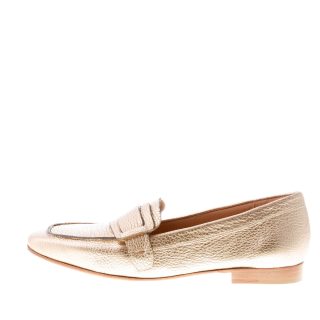 MARA BINI donna mocassino Magda in pelle martellata ORO con fascetta a fibbia. Tacco 2 cm