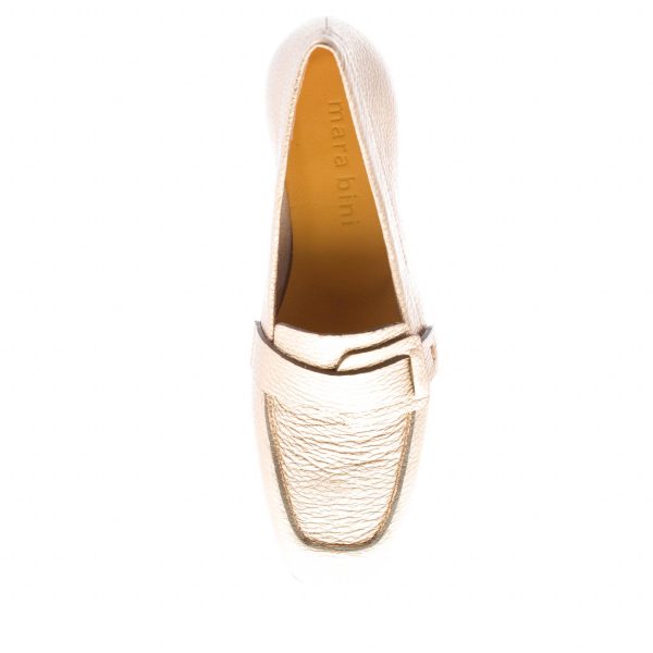 MARA BINI donna mocassino Magda in pelle martellata ORO con fascetta a fibbia. Tacco 2 cm - immagine 7