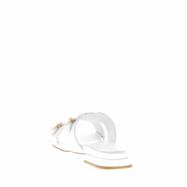 MARA BINI donna sandalo slide Brigit in pelle BIANCO con doppia fibbia. Tacco 1,5 cm - immagine 3