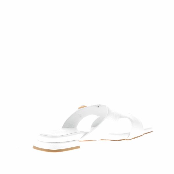 MARA BINI donna sandalo slide Brigit in pelle BIANCO con doppia fibbia. Tacco 1,5 cm - immagine 4