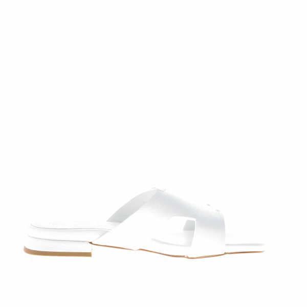 MARA BINI donna sandalo slide Brigit in pelle BIANCO con doppia fibbia. Tacco 1,5 cm - immagine 5