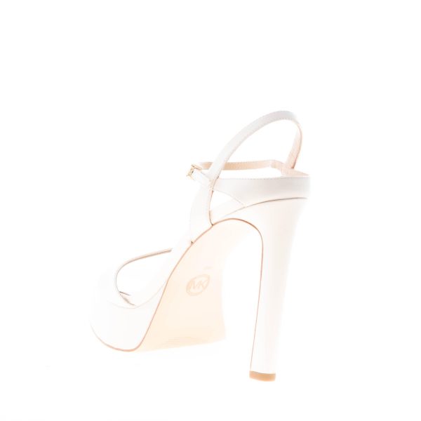 MICHAEL KORS donna sandalo Amara Platform in pelle CREMA. Tacco 12 cm - immagine 3