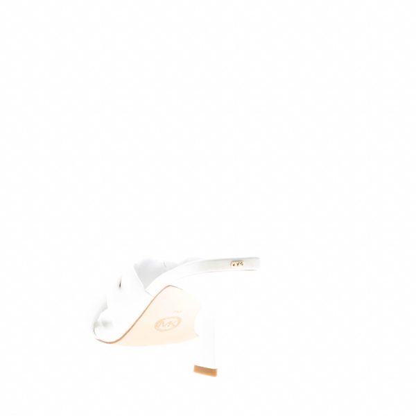 MICHAEL KORS donna sandalo slide Elena in pelle BIANCO con nodo. Tacco 8 cm - immagine 3