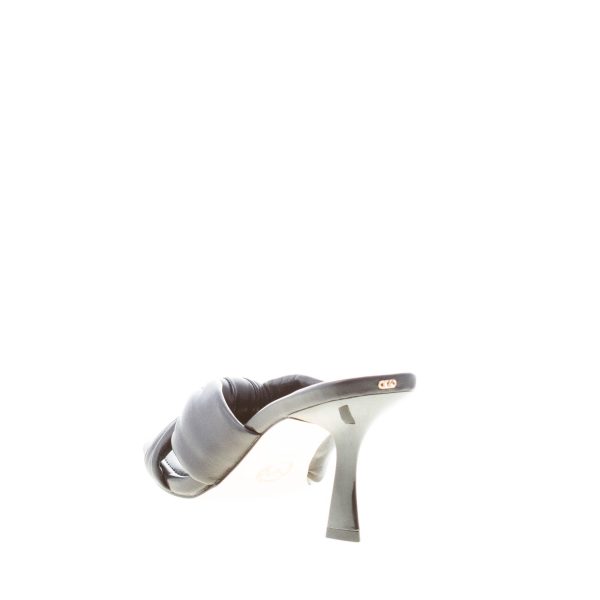 MICHAEL KORS donna sandalo slide Elena in pelle NERO con nodo. Tacco 8 cm - immagine 3