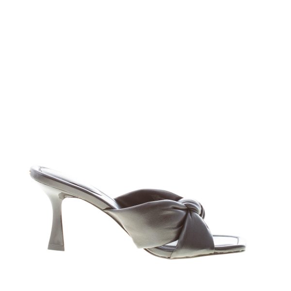 MICHAEL KORS donna sandalo slide Elena in pelle NERO con nodo. Tacco 8 cm - immagine 4